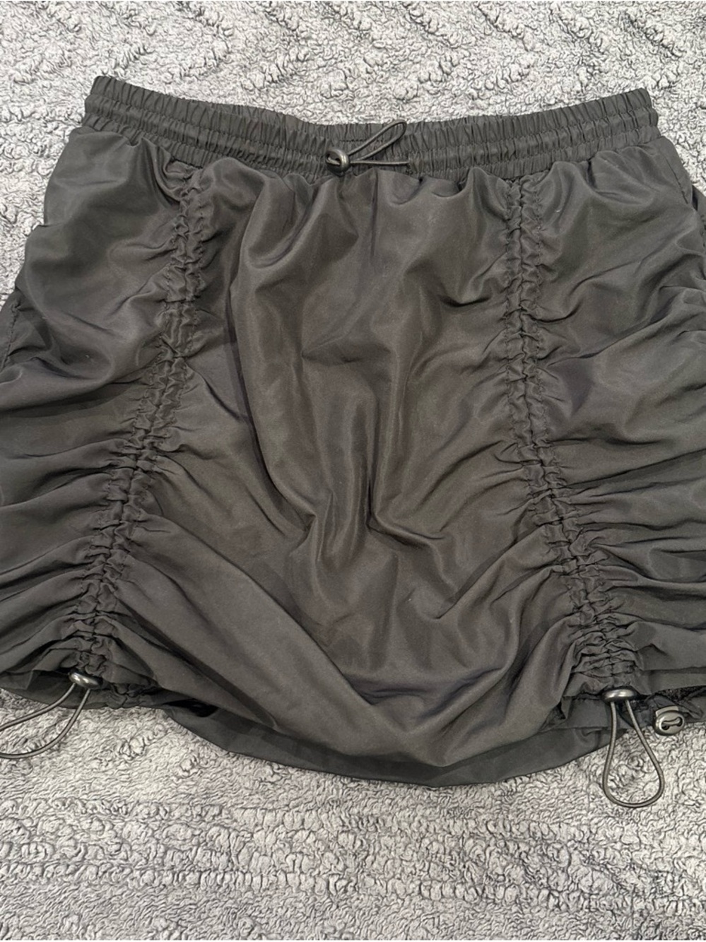 Black Ruched Mini Skirt